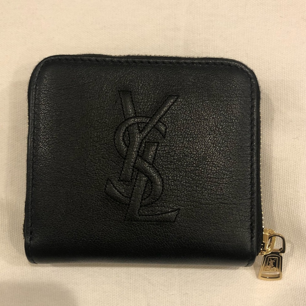 Yves Saint Laurent Black Wallet with Gold Accent